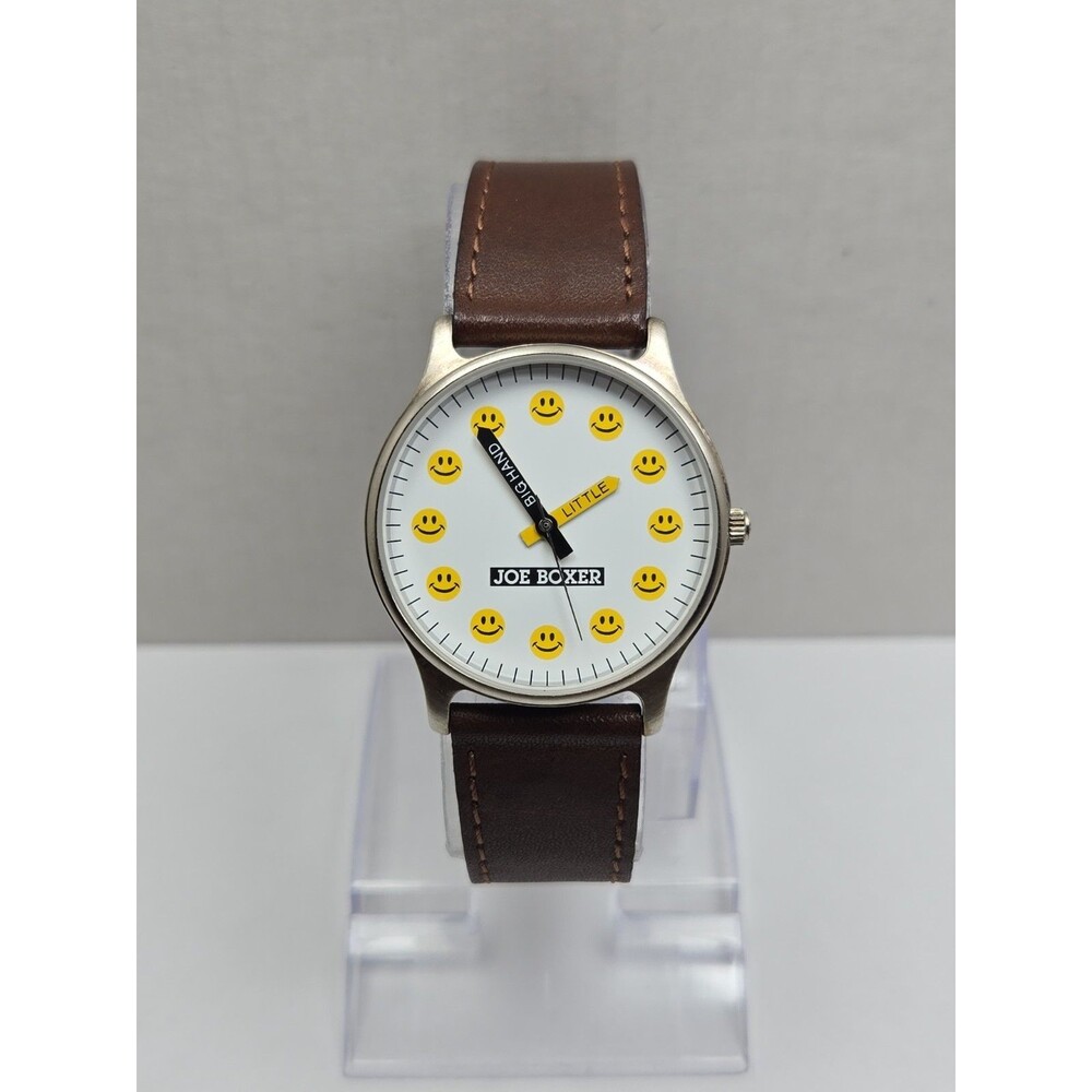Vintage 1995 Timex Joe Boxer Smiley Face Big Hand Little Hand Watch New Battery